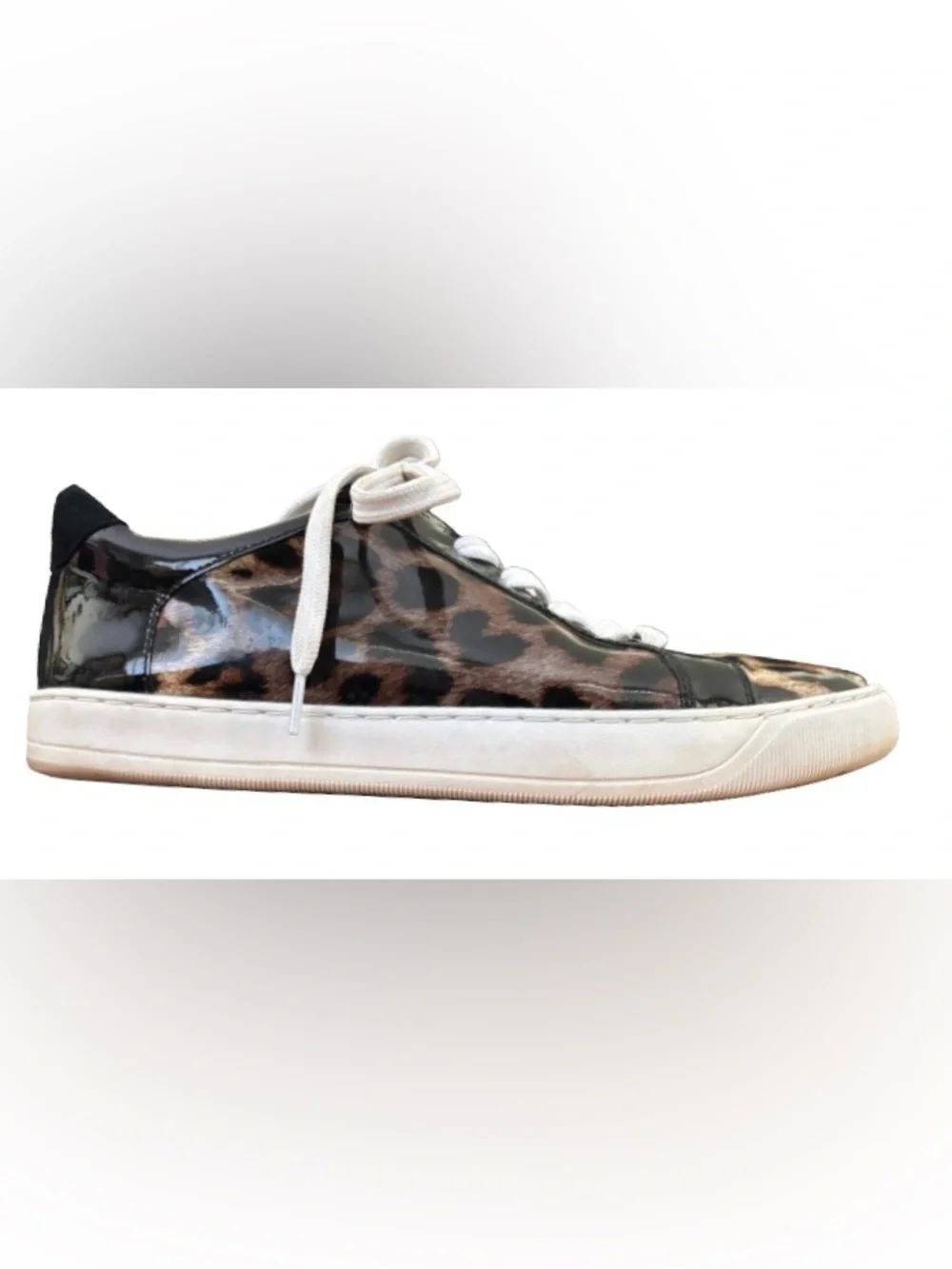 Vaneli Sport Colter Camel Leopard & blk patent lace up Snkrs WM 7.5 athleisure